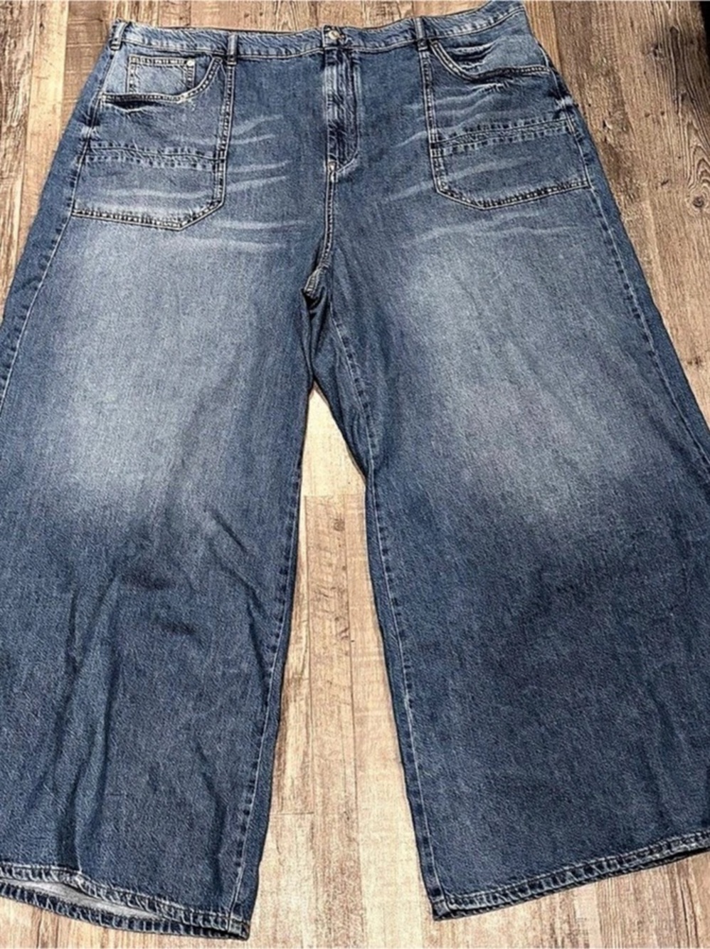 Pilcro The Skipper Wide Leg Jeans in Blue Waist 18W
